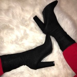Black sock booties